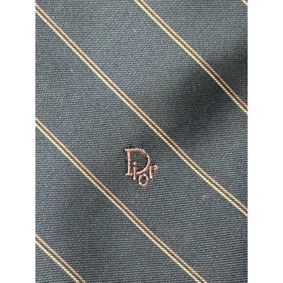 Vintage Christian Dior Men's Striped Polyester/Silk Neck Tie Made In USA - Picture 2 of 4